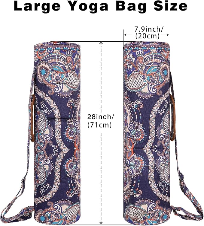 Yoga Mat Bag Full-Zipper Yoga Mat Carrier with Extra Wide Adjustable Strap 2 Multi-Functional Storage Cargo Pocket Stylish & Functional Yoga Bag Pilates Bag for Women & Men