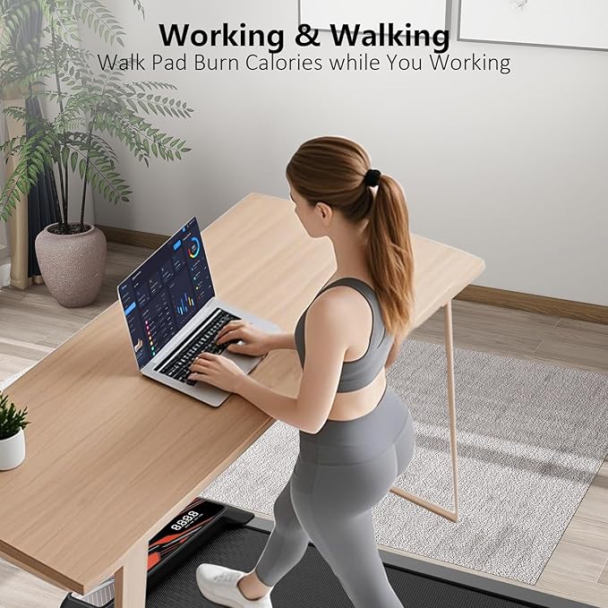 Under Desk Treadmill, Walking Treadmill Pad, 2.5 HP 265 Lbs Low Noise Walking Pad Incline LED Display with Remote Control Walking Jogging Running Machine, Treadmills for Home and Office