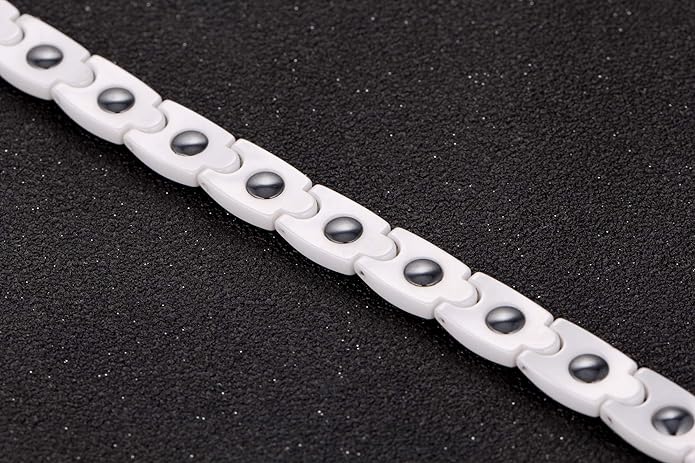 SunnyHouse Jewelry Women's White Tungsten Carbide Magnetic Bracelet in a Gift Box