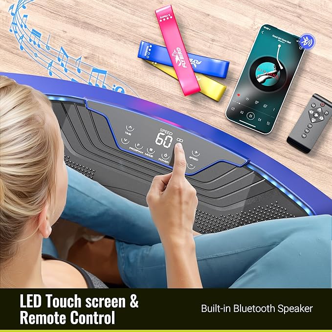 FLYBIRD Vibration Plate Exercise Machine, Adjustable Speed High Intensity Vibration for Muscle Toning Weight Loss Lymphatic Drainage, Full Body Workout Vibration Plate