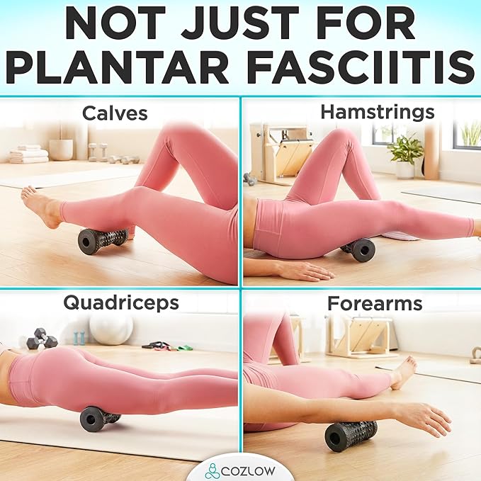 COZLOW - Foot Massager for Plantar Fasciitis Relief - Trigger Point Massage Roller for Feet Pain, Neuropathy, Heel Spur, Flat Arch - Portable Deep Tissue Muscle Therapy Tool for Sole, Calf, Hand, Arm