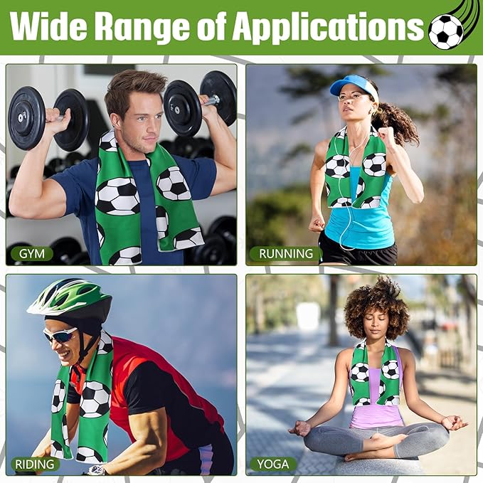 12 Pcs Cooling Towel Baseball Football Basketball Breathable Chilly Softball Soccer Ice Towel, 40"x12" Tennis Microfiber Accessories for Player