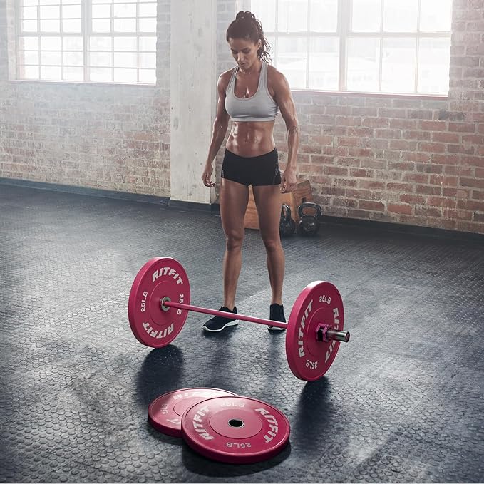 RITFIT Olympic Barbell 4ft/6ft - 2 Inch Weight Bar for Strength Training, Weightlifting, Squat, Deadlift, Bench Press, Curl, Overhead Press - 350lbs/500lbs Capacity