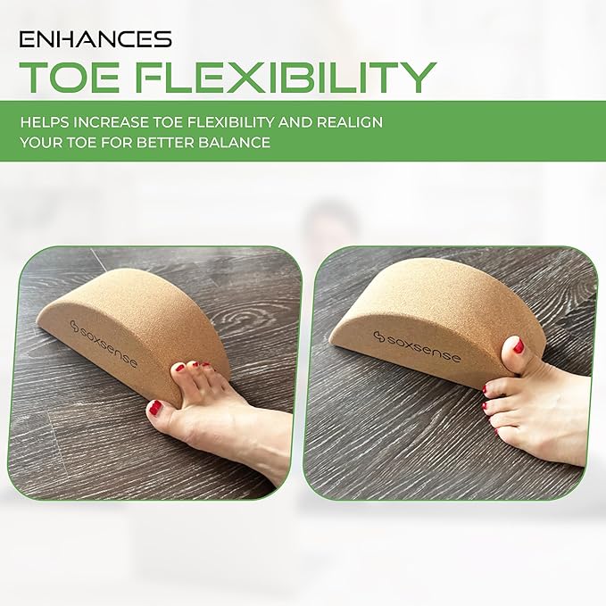 Soxsense Half Moon Recovery Block & Calf Stretching- Improve Balance, Stability & Foot Mobility/Calf Stretcher for Plantar Fasciitis Relief/Yoga & Pilates Balance Trainer