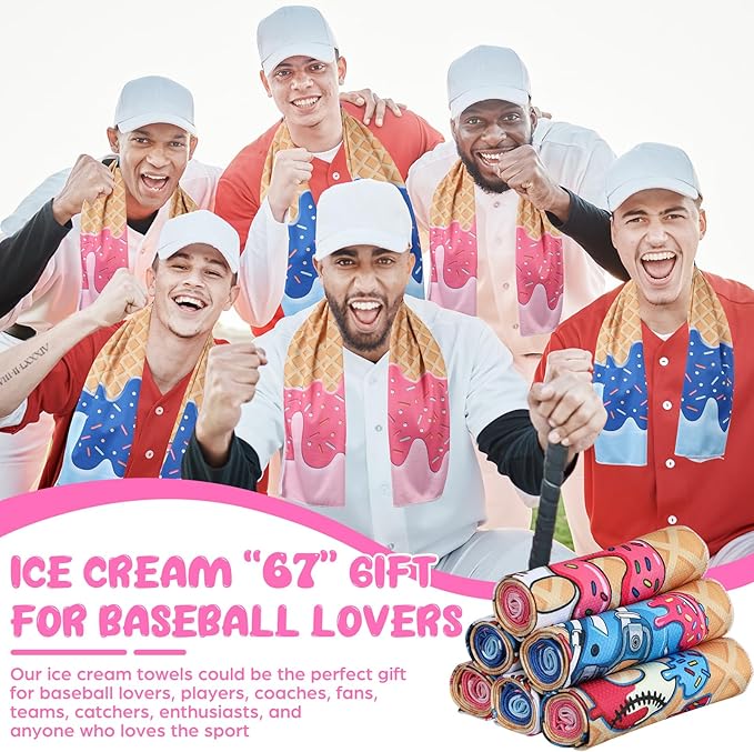 12 Pcs Cooling Towel Baseball Football Basketball Breathable Chilly Softball Soccer Ice Towel, 40"x12" Tennis Microfiber Accessories for Player