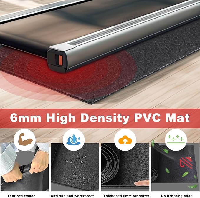 BUCKLOS Treadmill Mat for Carpet,for Hardwood Floors,36"x72",36"x84",1/5" Thick,Exercise Equipment Mat for Treadmill/Walking pad/Bike/Nordictrack Indoor Cycles,No Slip,Noise Shock Absorption