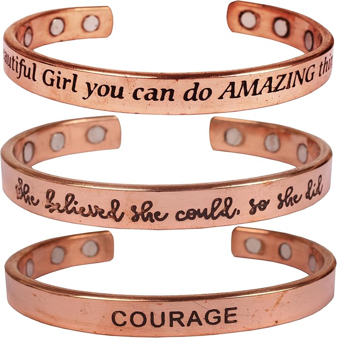 Touchstone copper bracelets | gift for men women |adjustable 100% pure solid real magnetic jewelry | handmade bracelet set combo | rope braided tibetan bangles.