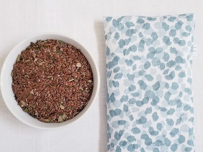 Mint Eye Pillow with Washable Cover – Handmade Aromatherapy Eye Pillow for Yoga, Meditation & Relaxation | Blue Spa Print