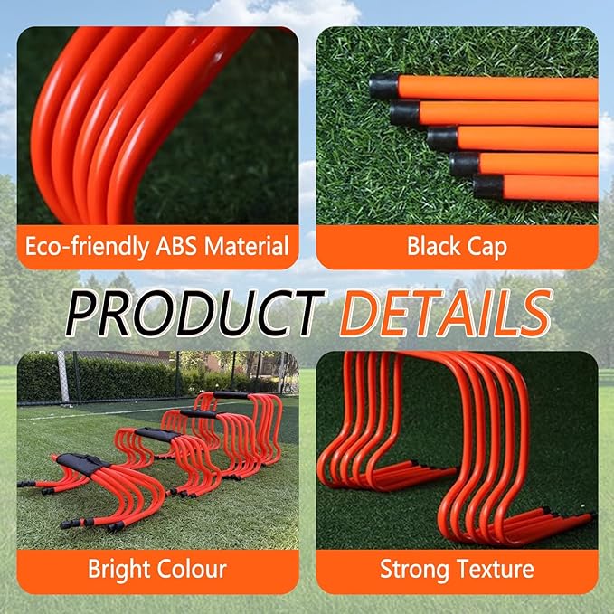 Agility Training Mini Hurdles, Lightweight Portable Agility Speed Hurdles, Soccer Training Equipment with Carry Bag, for Indoor and Outdoor Sports(50cm/20in)