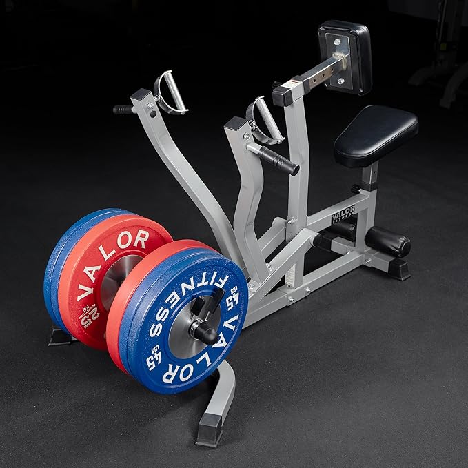 Valor Fitness Seated Row Machine – Plate Loaded with Converging Arms & Multi-Grip Handles, 400 lb Capacity, 2" Plate Adapters for Back & Chest Strength Training Home Gym Equipment