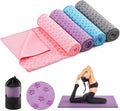 Breling Yoga Towel 4 Pack, Hot Yoga Towel 72" x 24" Non Slip Microfiber Mat with Grip Dots, Ultra Absorbent Sweat-Proof for Bikram, Pilates & Workout(Colorful)