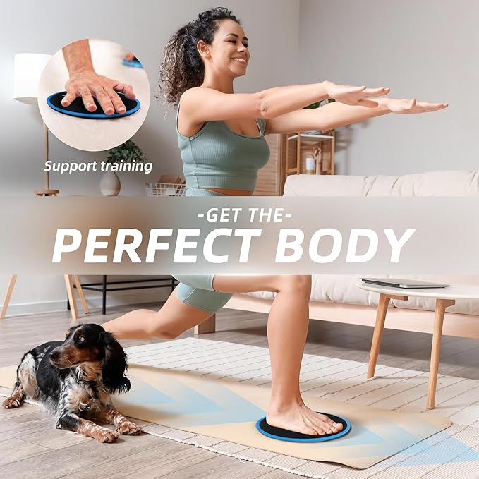 ZILLEEN Exercise Sliders for Working Out Fitness Discs for Pilates Women Men, 2 Pack
