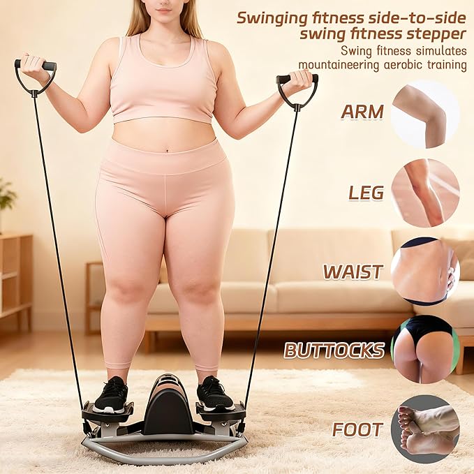 EMESAK Rocking Stepper Side to Side, Portable Compact Lateral Motion Steppers, Track Time, Calories with Digital Display, for Legs, Glutes, Abs for Women Men