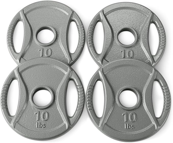 Amazon Basics 2-Inch Olympic Cast Iron Grip Weight Plates