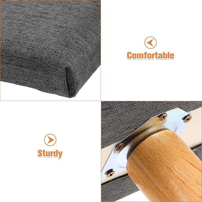 YARNOW Portable Single-Leg Zen Stool with Cushion Kneeling Bench for Meditation and Prayer Grey Seiza Seat Suitable for Adults Over