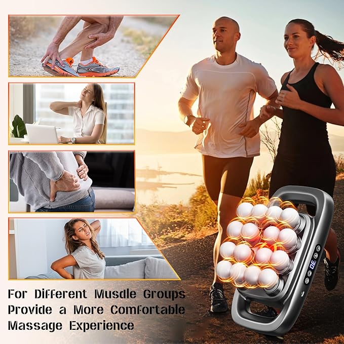 16 Head Massage Gun Deep Tissue, Body Massage for Back, Shoulders, Neck, Legs, Foot, Massage Gun deep Tissue, Percussion Massager with 3 Modes & 30 Intensities Body Muscle Pain Relief(Grey)