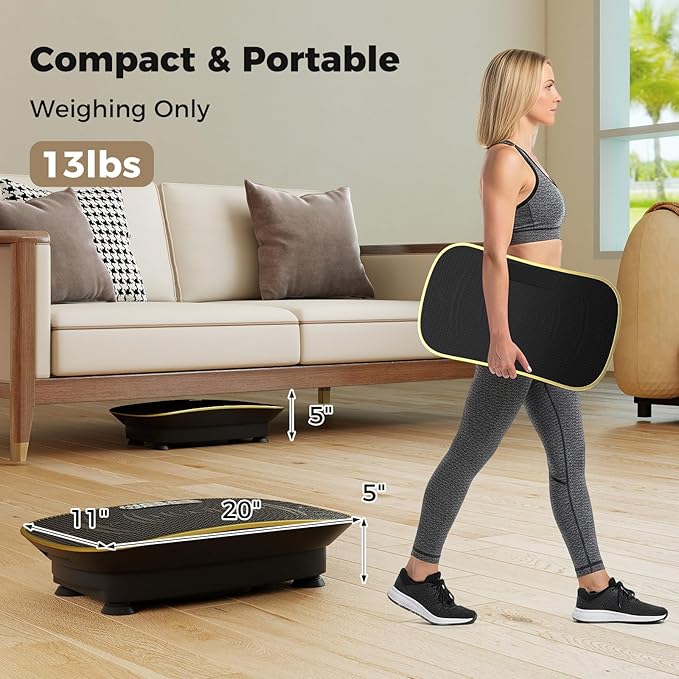 GYMAX Vibration Plate Exercise Machine, Vibration Plate with 10-Level Intensity, LED Display & Remote Control, Body Vibrating Plates Stand Shaking Platform Fat Burning Machine