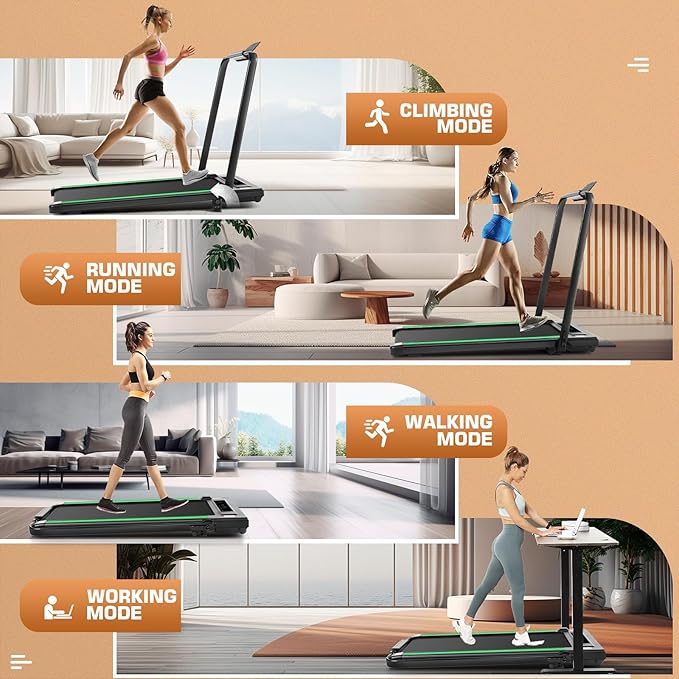 ANCHEER Treadmill with 12%/15% Incline, Folding Walking Pad with Handle Bar, 320-450lb Capacity Under Desk Foldable 3.5HP Treadmills for Home/Office/Gym,Installation-Free