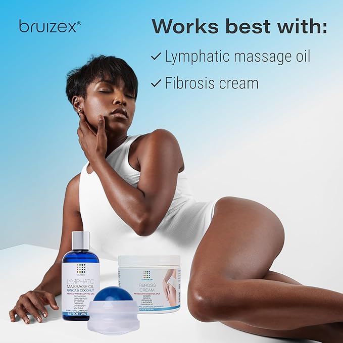 Bruizex Lymphatic Drainage Massager, Massage Roller Ball, Fibro Body Roller for Fibrosis Treatment, Liposuction, 360 Lipo, Tummy Tuck & BBL Post Surgery Recovery