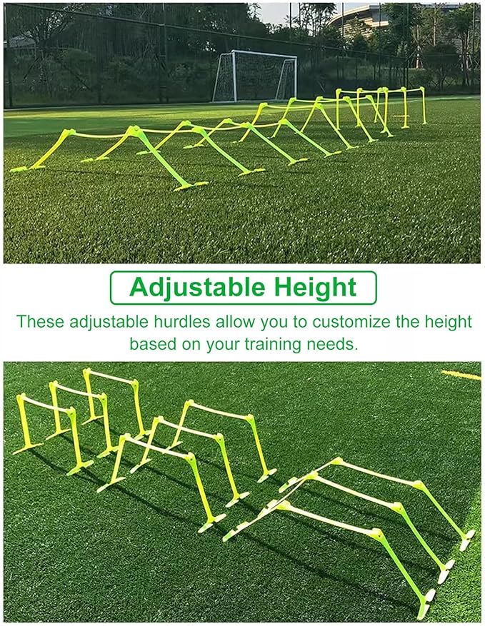 Adjustable Athletic Jumping Hurdles for Kids, Lightweight Portable Agility Speed Hurdles, Sports Workout Training Equipment Set with Carry Bag (Color : 5 PCS)