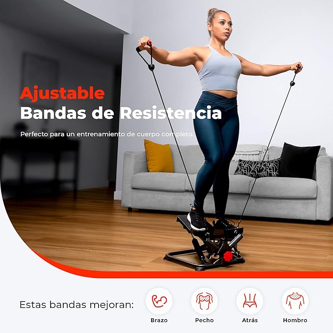 Sunny Health & Fitness Mini Steppers for Exercise at Home, Stair Step Workout Machine, Full Body Cardio Equipment, with Optional Free SunnyFit App Connection and Resistance Band