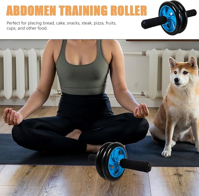 Totority Abdominal Exercise Wheel Two-wheel Ab Roller Roller Fitness Abdominal Trainer for Personal Use Core Workout and Strength Training Random Style