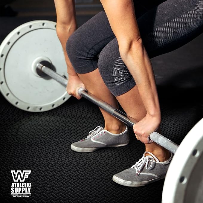 WF Athletic Supply Interlocking Exercise Foam Mats, 3/4-Inch Thickness Gym Flooring Tiles, Extra Thick Eva Foam Fitness Equipment Mat & Home Protective Flooring Cushion