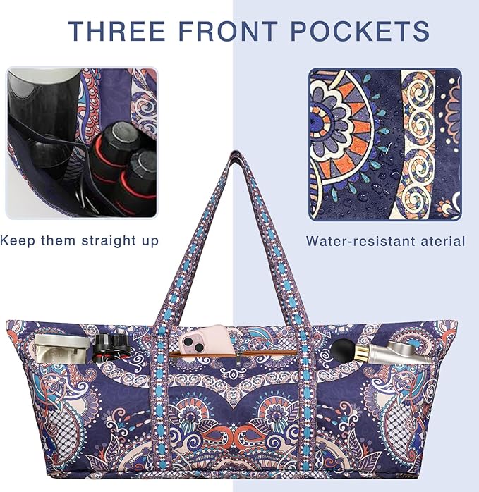 Yoga Mat Bag Yoga Mat Carrier with Shoes Compartment & Wet Pocket Pilates Bag with Zipper Pockets & Yoga Mat Holder Strap Yoga Bags and Carriers Fits All Your Stuff