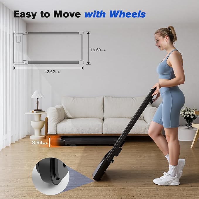 SupeRun Walking Pad with Incline, Under Desk Treadmill, 3 in 1 Portable Treadmills for Home with Remote Control LED Display, 2.5 HP Quiet Mini Treadmill for Office Home Use, 300 Lbs Capacity