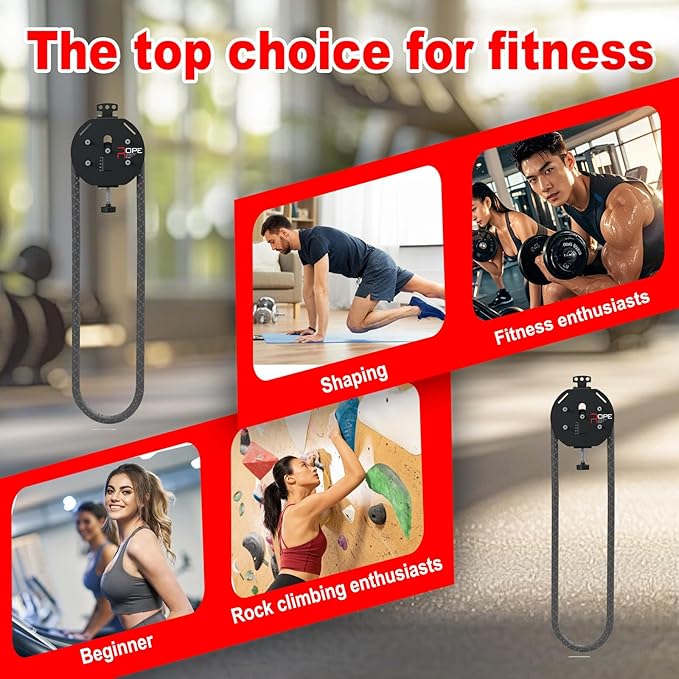 Suspension Endless Rope Pulley System,13 FT Nylon Rope, Home Gym Infinity Rope for Interval Resistance Training,Can be Mounted on a Sturdy Door Frame, Beam, or Professional Fitness Rack