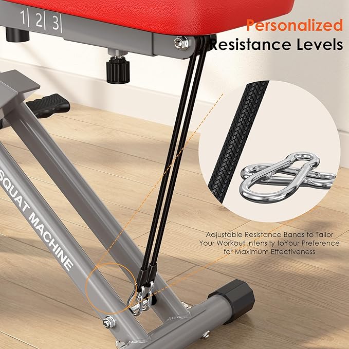 SogesGame Squat Machine for Home, 2 in 1 Squat Rowing Machine, Foldable Leg Training Machine, Squat Trainer for Glutes & Legs Workout