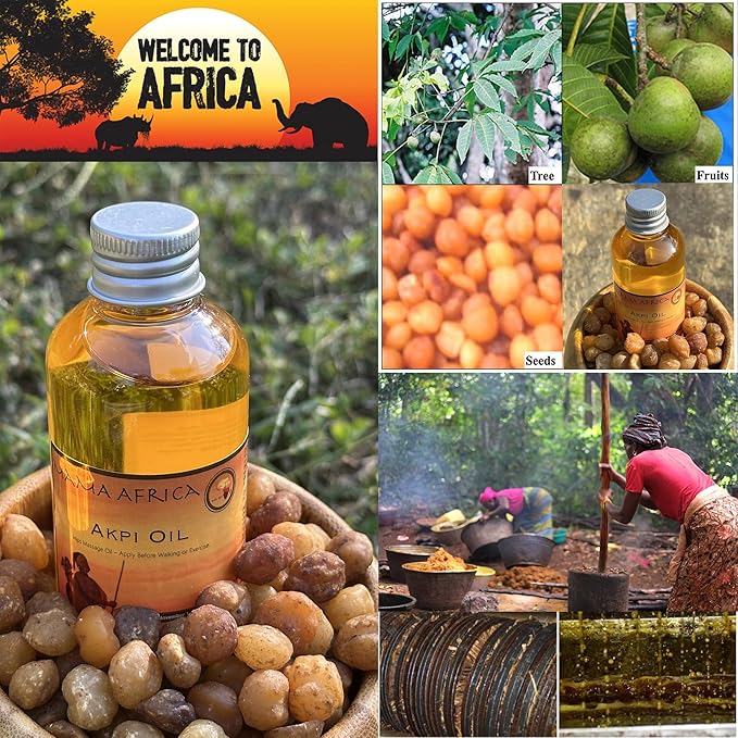 West African Akpi Seeds HIPS Workout Massage Oil for Comfortable Movement — Boost Your Confidence with Every Walking Step — Enhanced Comfort During Resistance Bands, Workout, Yoga & Exercise