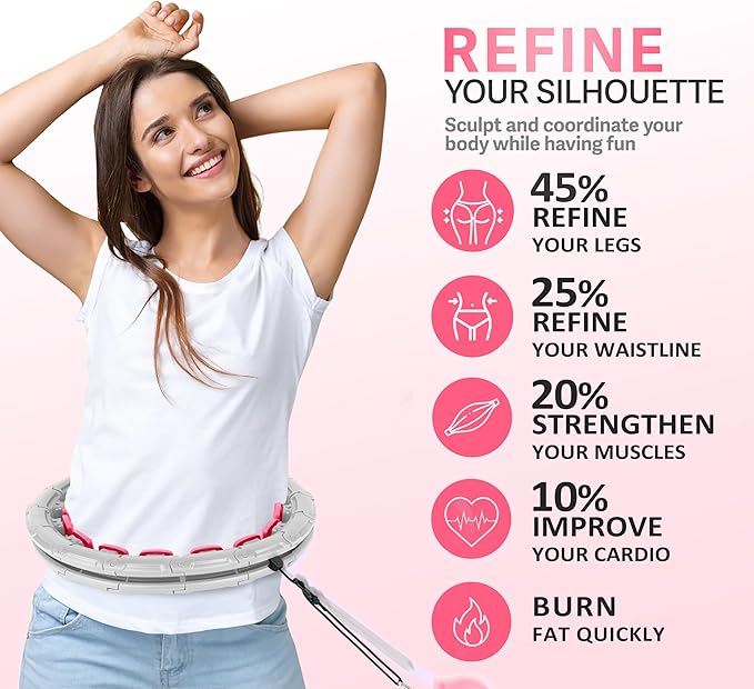 Experience Fitness Excellence with Our Infinity Hoop Plus Size – Weighted Hula Hoop for Weight Loss – Hula Hoop Exercise Ring with ABS and Quality Wheels – for All the Sizes and Levels