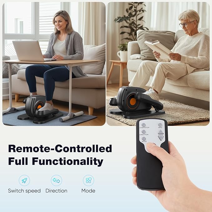 Sweetcrispy Compact Under-Desk Elliptical – Quiet Mini Pedal Exerciser with Adjustable Speed and LED Display, Portable Workout Equipment for Home or Office