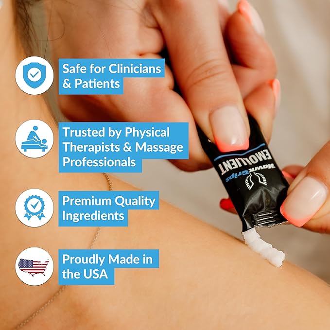 HawkGrips 7ml Massage Emollient Single Use Packet, Unscented, Travel Size, Emollient for IASTM and Massage, Soft Tissue Mobilization for Massage Therapy, 6 Count