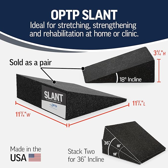 OPTP Slant (Pair) - Foam Wedge Incline Slant Boards - Stretching Equipment for Calf and Ankle Rehabilitation - Foot Wedges for Exercise, Achilles Tendonitis, Plantar Fasciitis, and Shin Splints