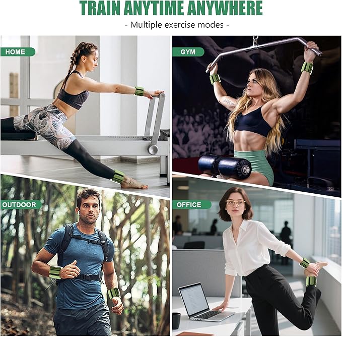 Wrist & Ankle Weights for Women and Men, 2lbs/4lbs Pairs Adjustable Silicone Weighted Bangles for Arm & Leg Workouts, Perfect for Pilates, Barre, Yoga, Walking & Home Fitness 24055