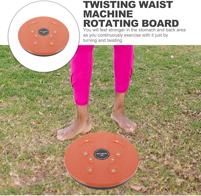 Toyvian Rotating Waist Trainer Machine Twisting Board Fitness Twisting Disc with Waist Massage Function Orange Color Exercise for Core Strengthening and Body Sculpting