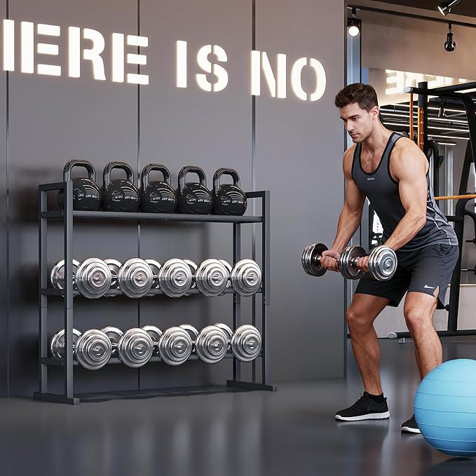 Dumbbell Rack, Adjustable weight Rack Stand, Extended Base Weight Storage for Home Gym, Space-Saving Fitness Equipment Organizer