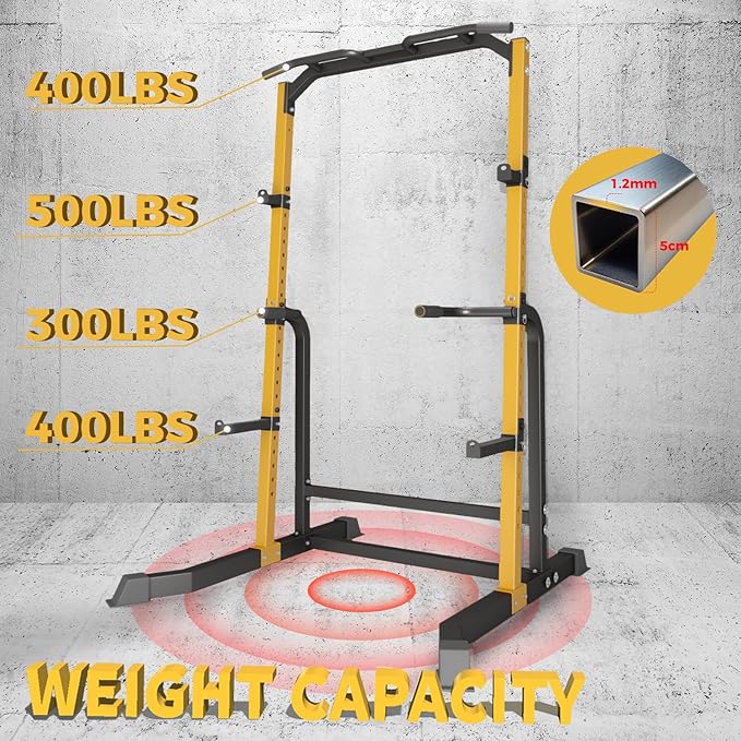 ZENOVA Pull Up Bar Dip Bar Squat Rack Workout Dip Station Height Adjustable Free Standing Chin Up Bar