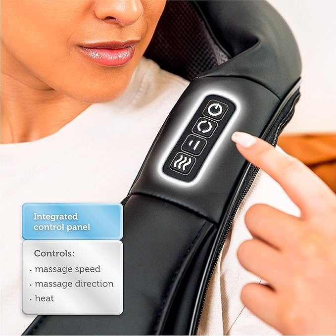 COMFIER Shiatsu Neck and Shoulder Massager,2025 Christmas Gifts for Mom Dad,White Elephant Gifts for Adults,Deep Kneading Massage Pillow with Heat, Back Massager, Pillow Massage, Black