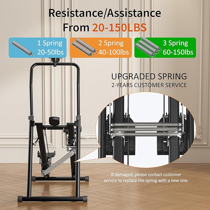 MOMODA Stair Stepper Resistance Adjustable Folding Vertical Climber Machine for Home Gym Full-Body Workout