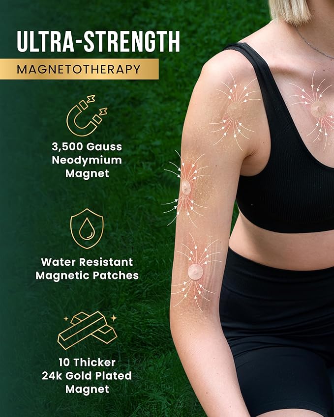 MagnetRX® Magnetic Acupressure Patches - 3,500 Gauss Ultra Strength Healing Magnets for The Body - Acupressure Magnets Patch (20 Pack)