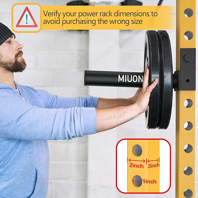 Weight Plate Holder, Weight Rack Storage for 2x2 Power Rack Attachments with 1-inch Hole, 11" Extended Bar for Olympic Weight Plates (4 Pack)