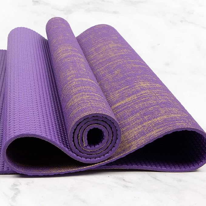 Myga Jute Yoga Mat, High Performance Vegan Floor Exercise Mat, Eco Friendly Biodegradable Yoga Mat with PVC Backing,72" x 24", 0.2" Thickness