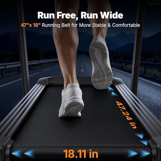 MERACH Treadmill with 15/18% Auto Incline, 55"/47"x18"/19" Wide Belt Treadmills, 0.5-8.7MPH/10MPH 3.5HP Brushless Incline Treadmill for Home, 350LBS Foldable Treadmills with Screen & APP & Heart Rate