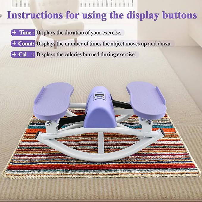 Rock Stepper, Side to Side Rocker Stepper Machine, Low-Impact Lateral Steppers for Knees and Joints, U-Shaped Rock Stepper Machine for Home Workout