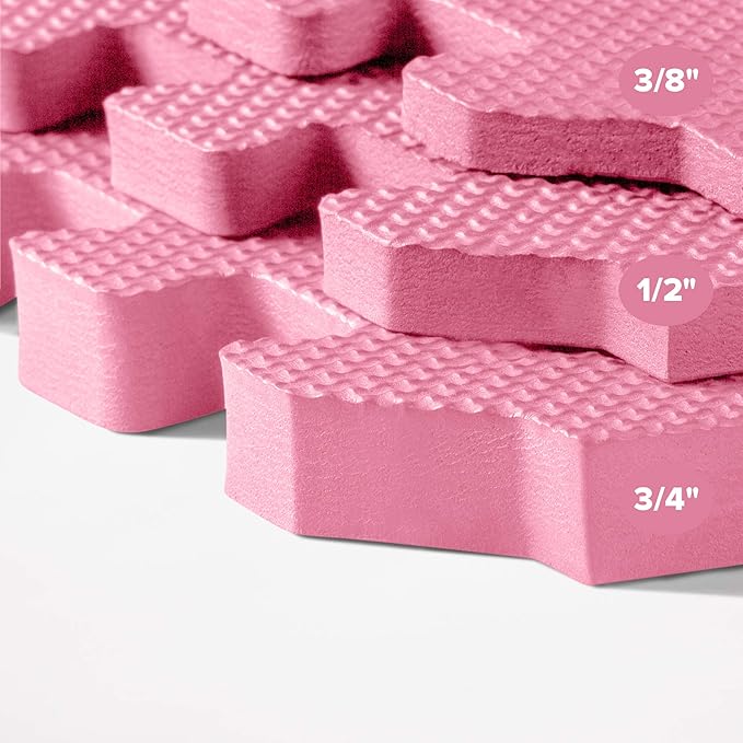 We Sell Mats 3/8" Thick Multipurpose EVA Foam Exercise Floor Mat, Interlocking Tiles, Anti-Fatigue for Home or Gym