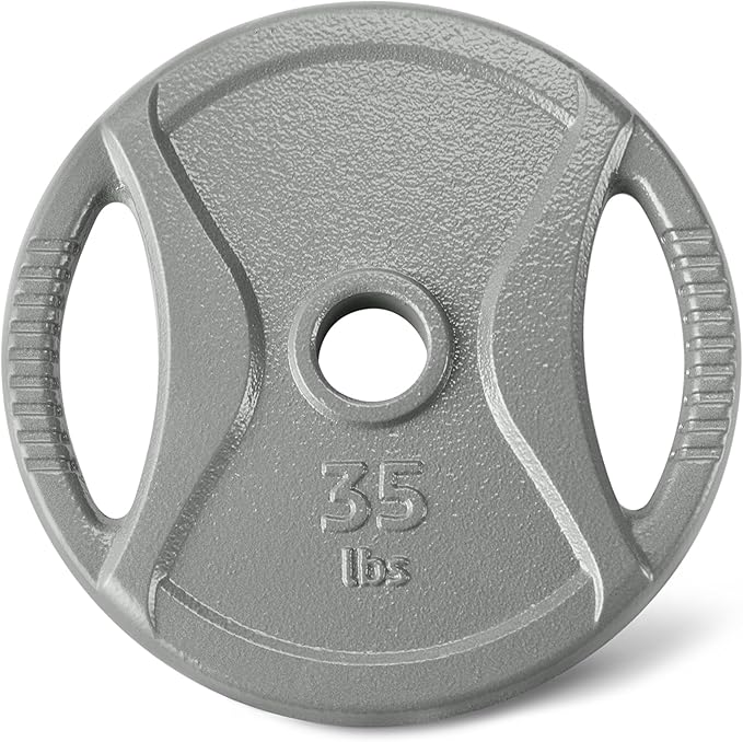 Amazon Basics 2-Inch Olympic Cast Iron Grip Weight Plates