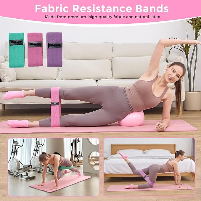 Home Pilates Kit Pilates Equipment Set, Better Yoga Pilates Essentials Kit for Women with 14.5" Pilates Ring, Ball, Resistance Bands, Ankle Weights, Dumbbells, Sliders, Stretch Band, Yoga Strap Socks